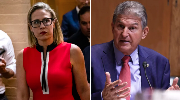 Krysten Sinema, Joe Manchin US Senate, moderate Democrats, Progressives