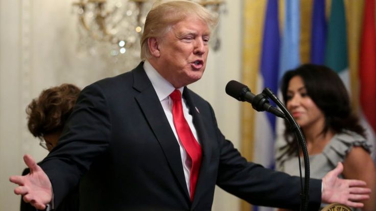 China hits back at Trump with tariffs on $60bn of US goods Trump speaking