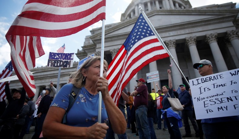 coronavirus, lockdown protests, Tea Party