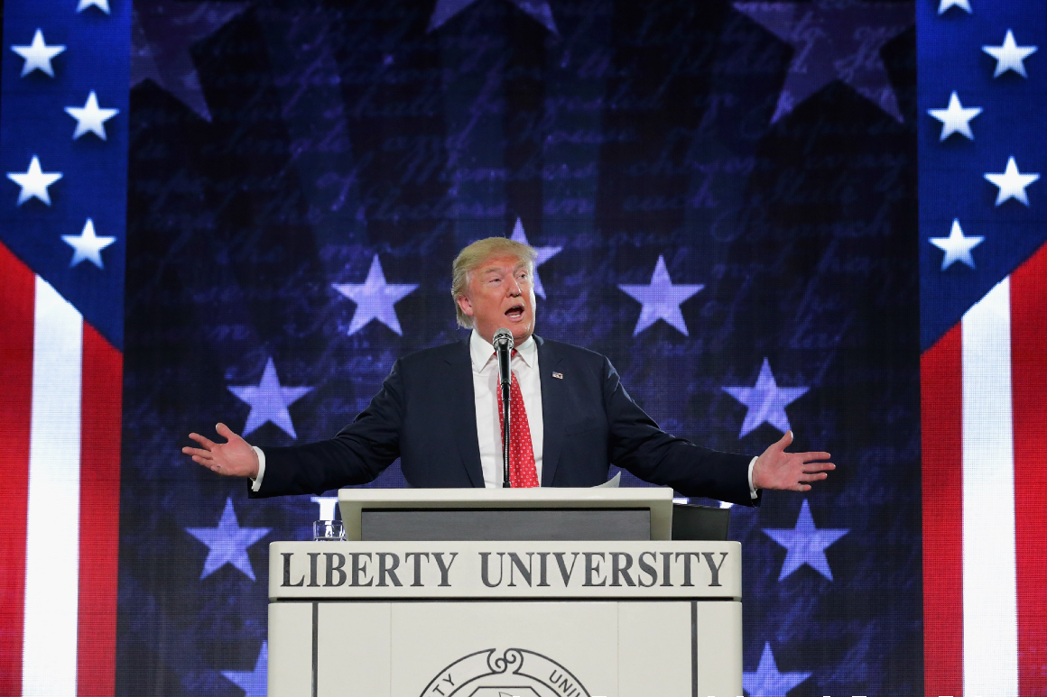 Donald Trump evangelicals, Liberty University, Donald Trump